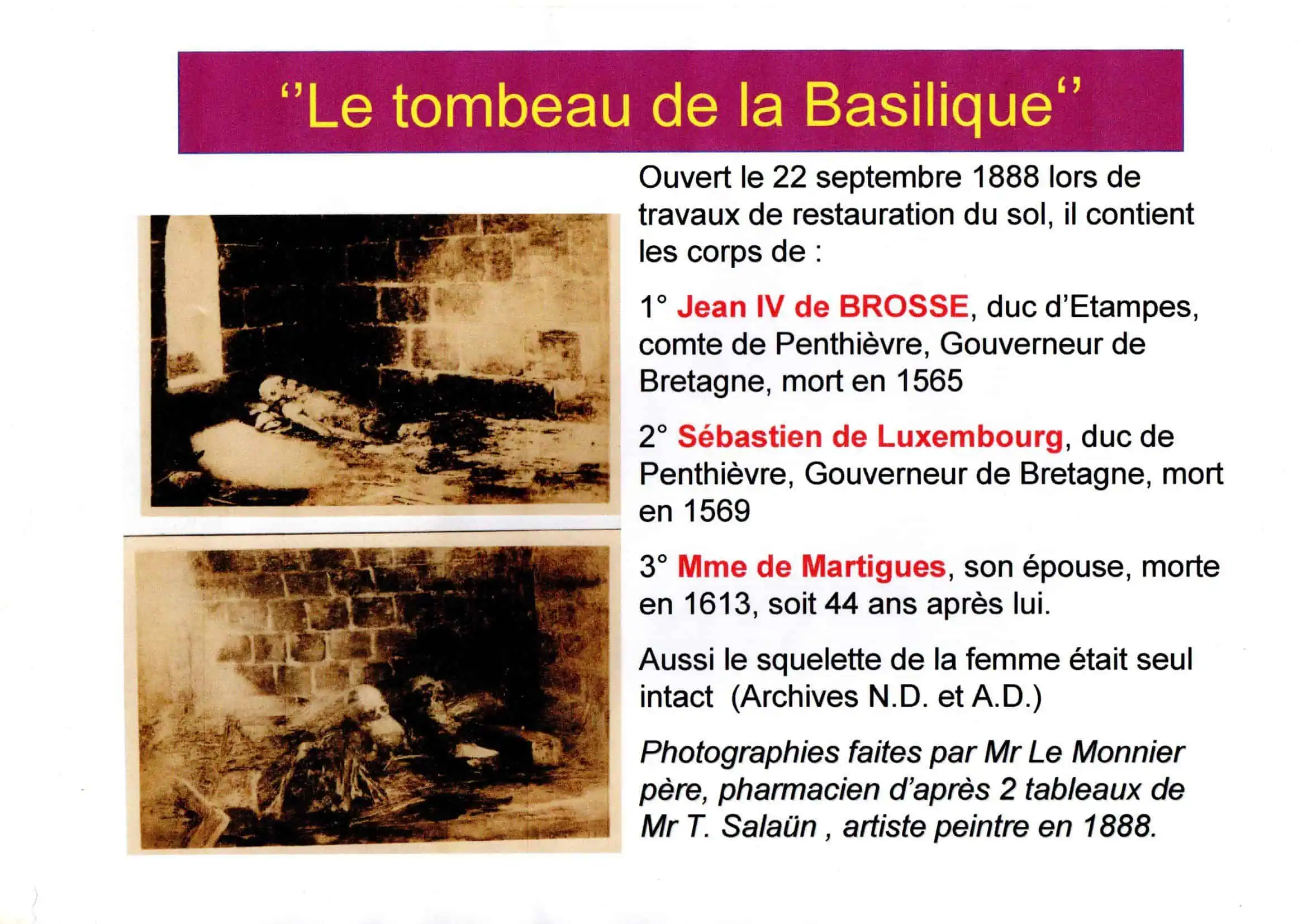 Le tombeau de la basilique