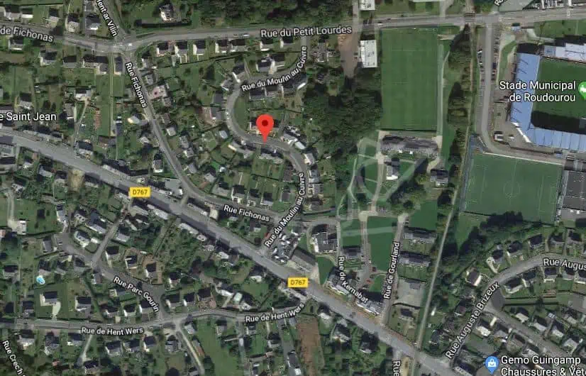 Rue du moulin au cuivre à Guingamp (Google Maps)